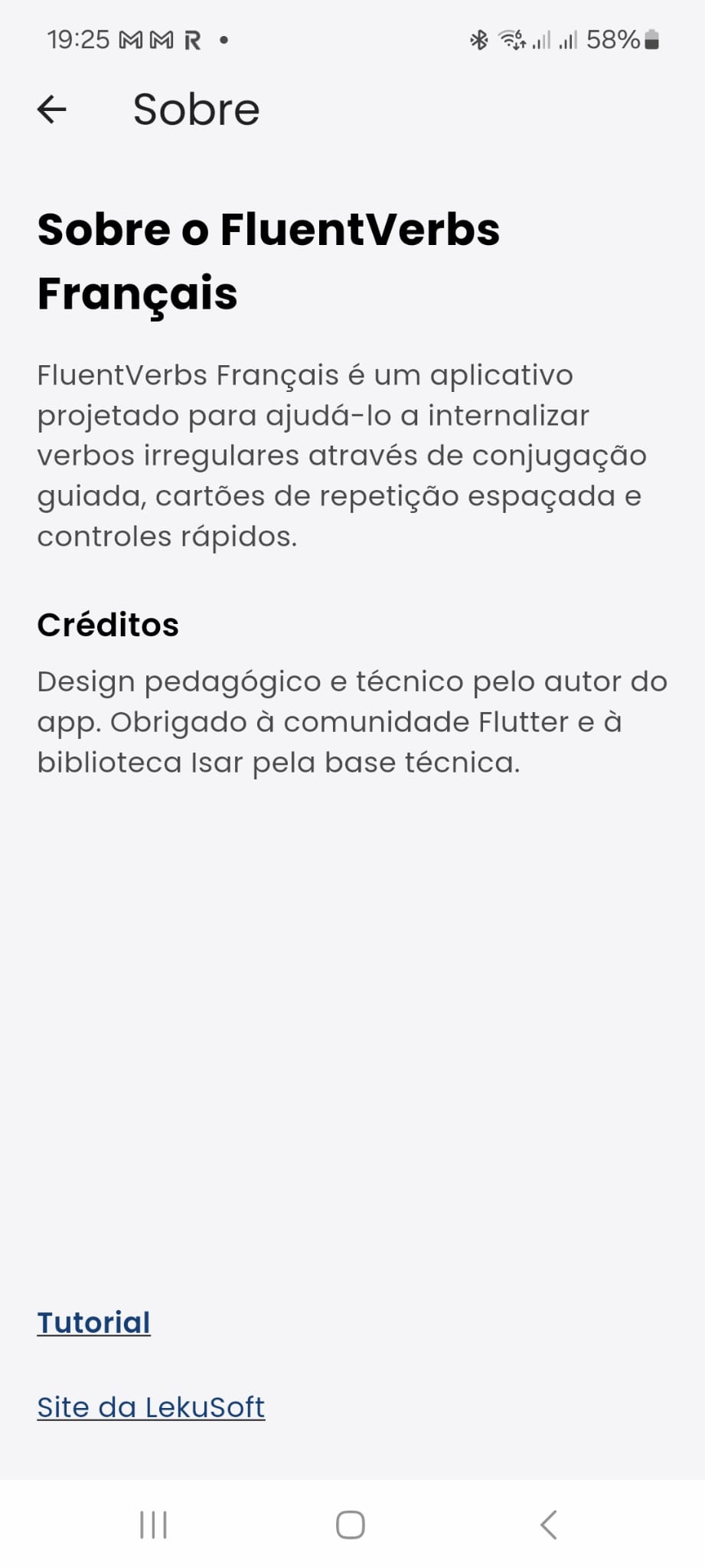 Captura de tela da seção sobre