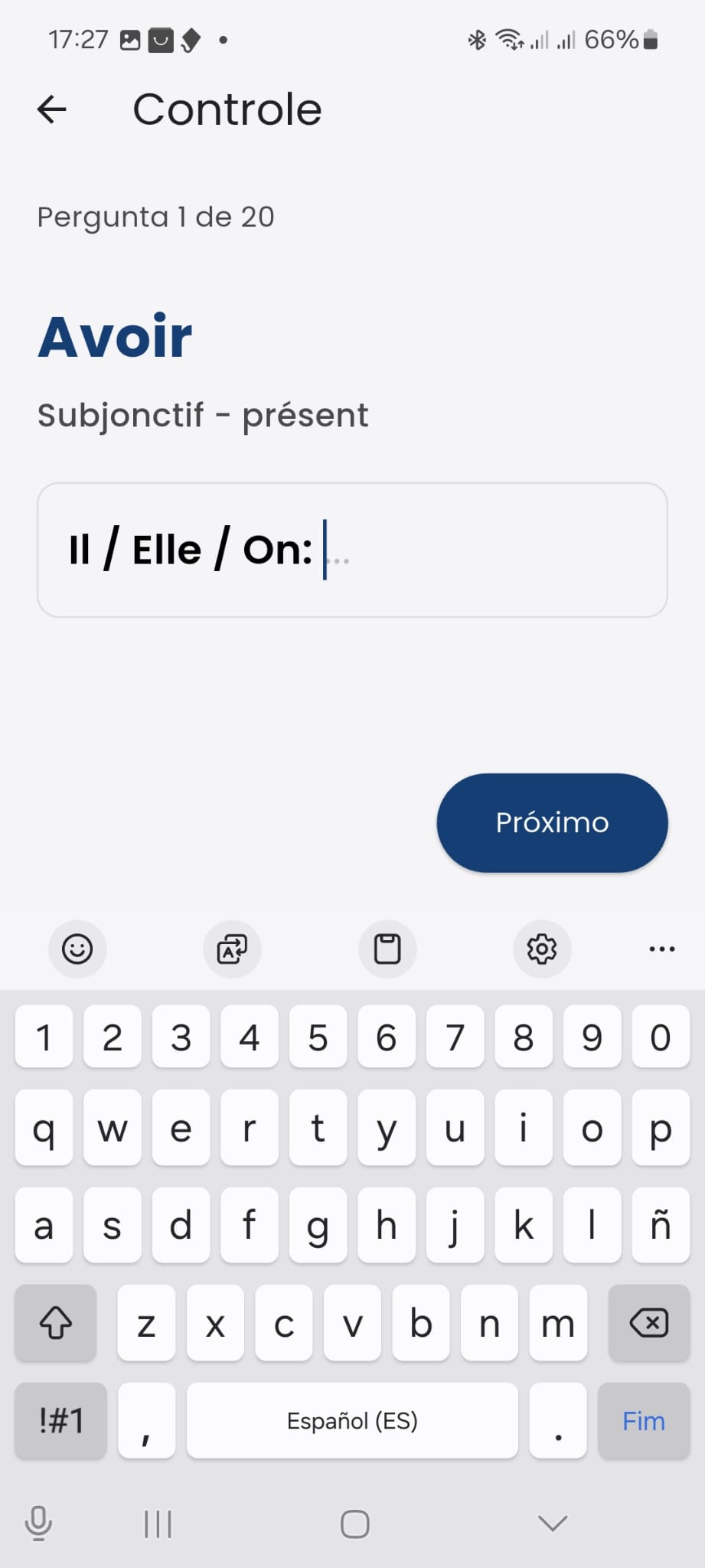 Captura de tela de um controle